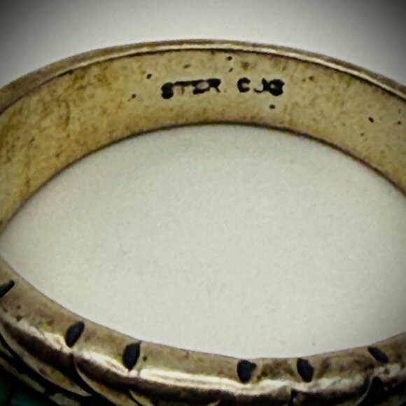 Sterling Turquoise-Look Mosaic Inlay Ring - Picture 5 of 5